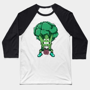 Broccoli Working Out Baseball T-Shirt